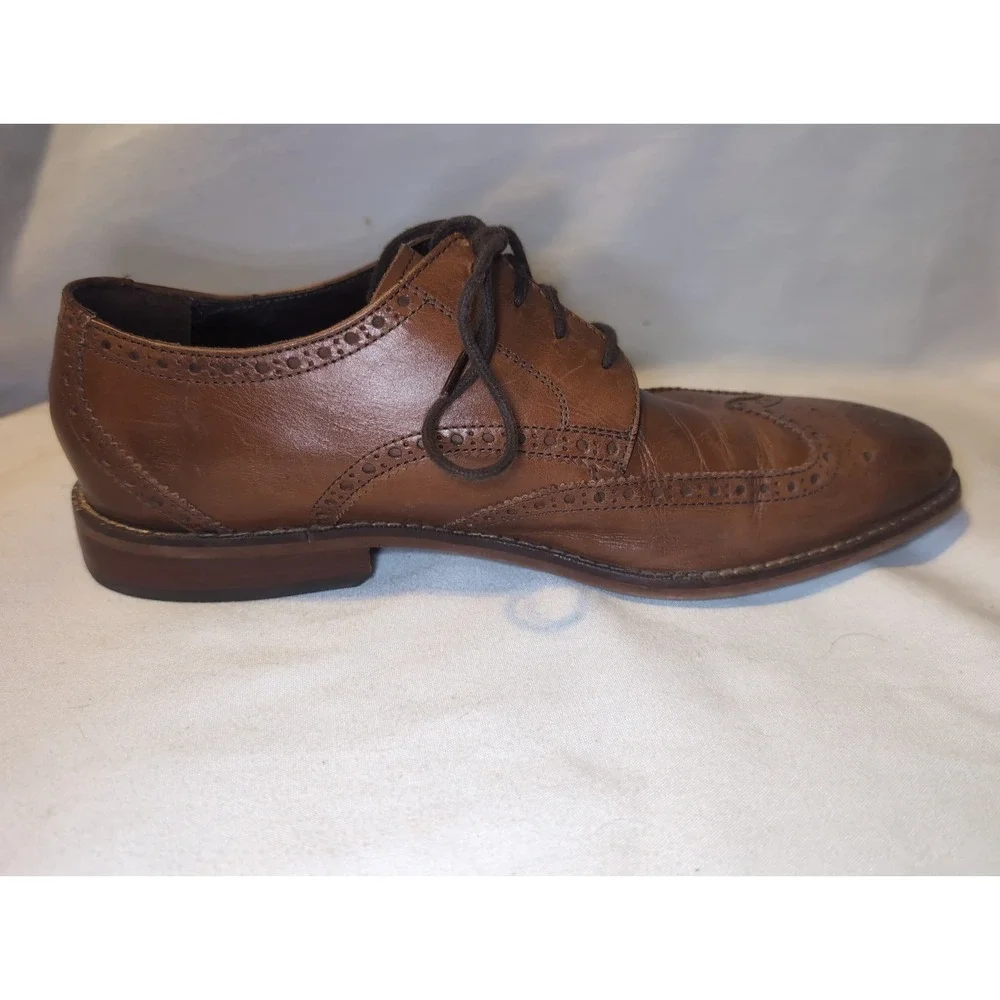 Florsheim 14137-257 Castellano Wingtip Saddle Tan Leather Mens Loafers 10D
